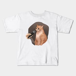 Cat with mic meme Kids T-Shirt